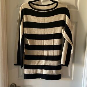 Striped Black and Cream Women's Sweater